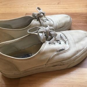 Old used White Lace up Vans